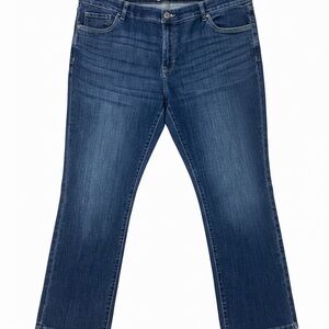 Sonoma Jeans Women's Plus 22w Blue Taper Ankle Leg Jeans Stretch Elastic 015